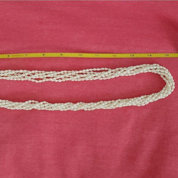 GORGEOUS Freshwater Pearl Necklace SIX Strands Hidden Flower Box Clasp - Picture 7 of 7